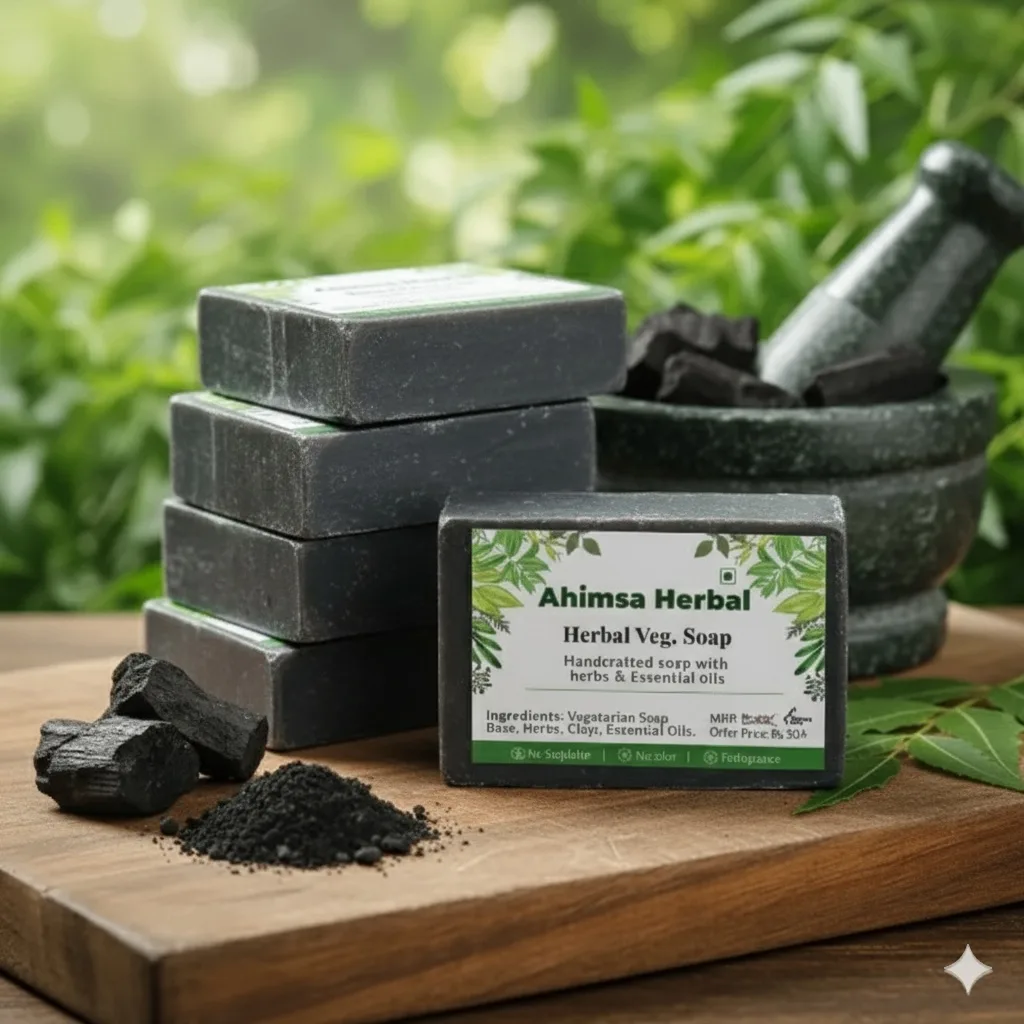 Ahimsa Herbal Charcoal Soap - Set of 4