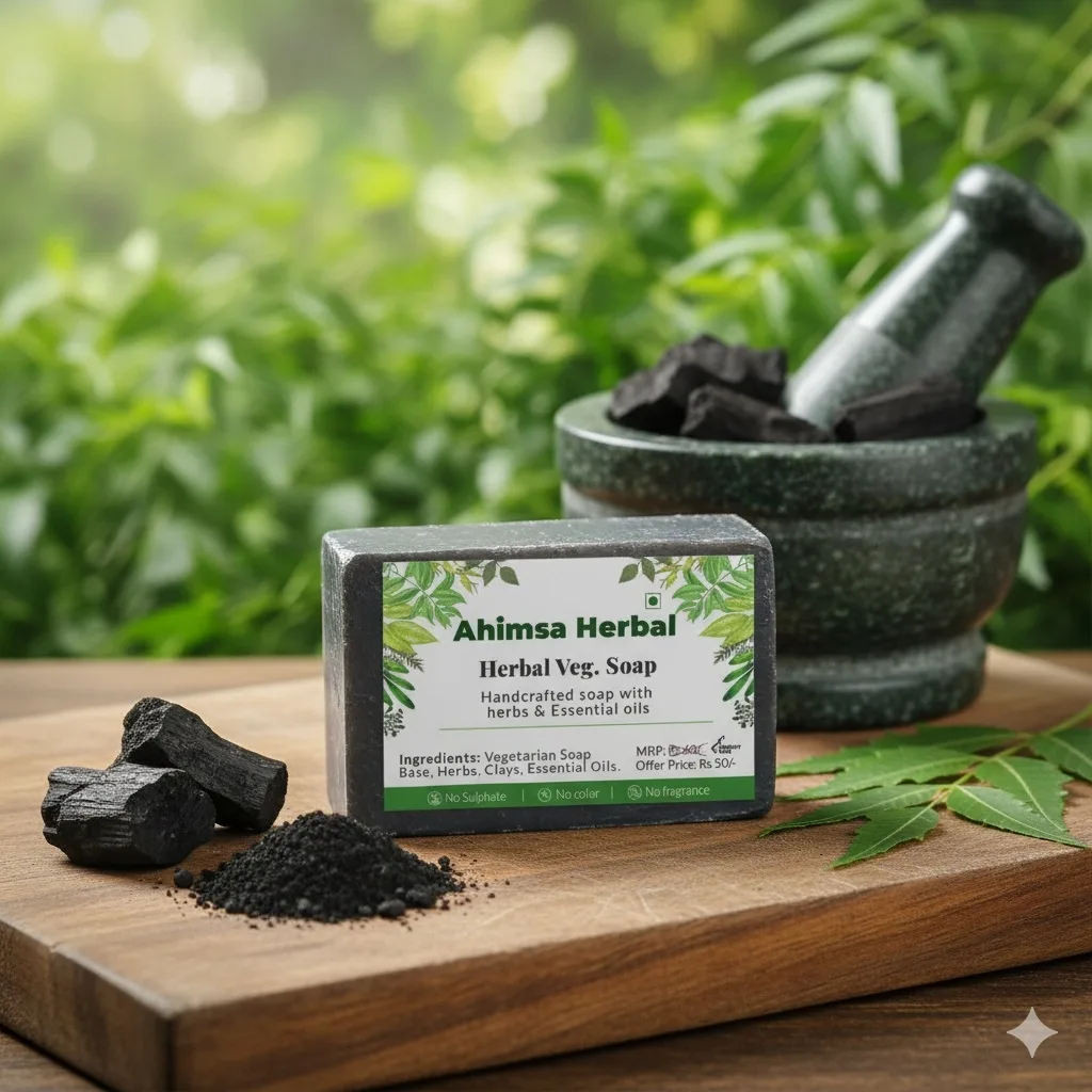 Ahimsa Herbal Charcoal Soap - Set of 4