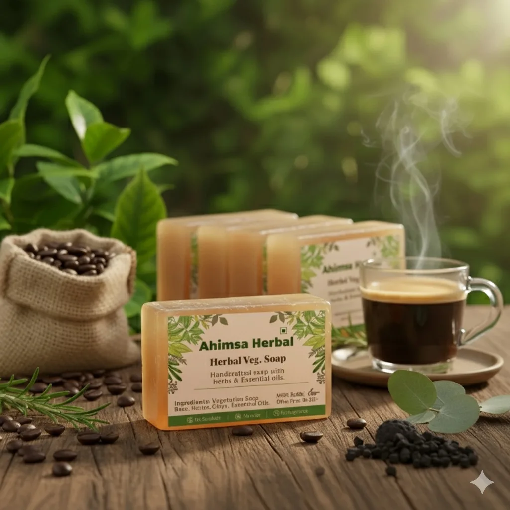 Ahimsa Herbal Coffee Soap - Set of 4