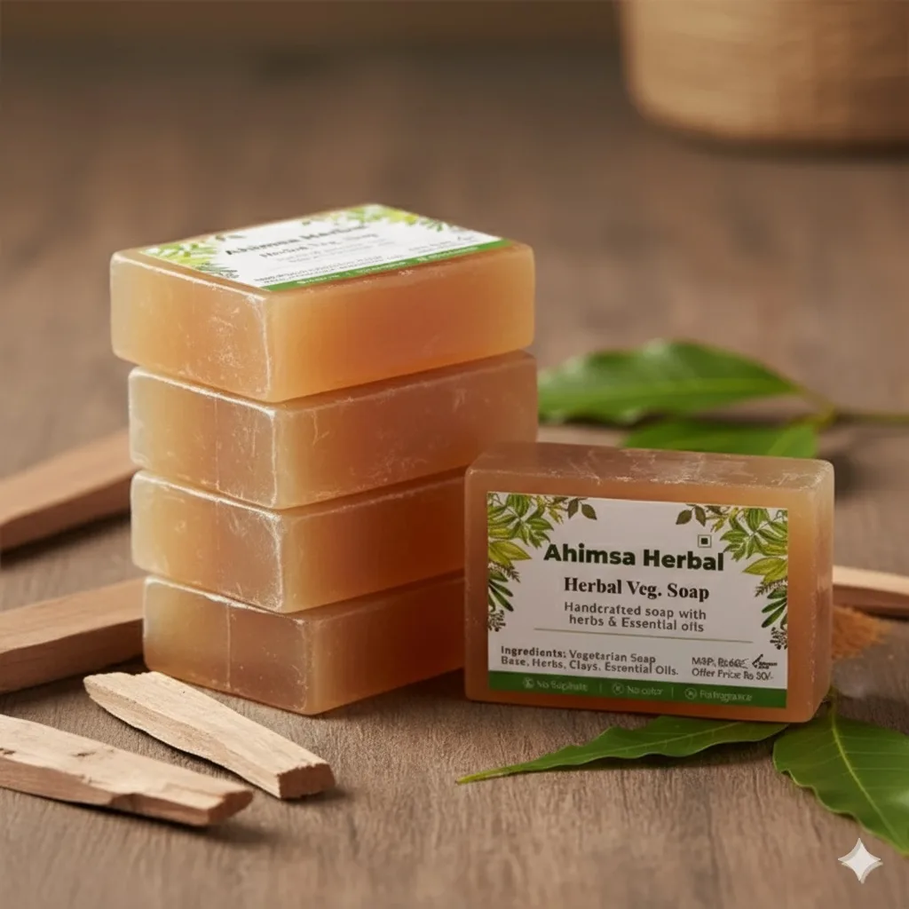 Ahimsa Herbal Sandalwood Soap - Set of 4