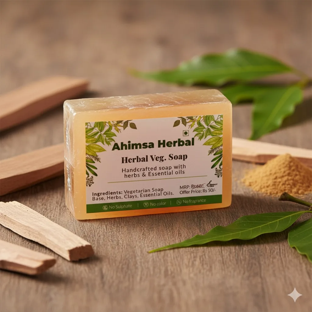 Ahimsa Herbal Sandalwood Soap - Set of 4